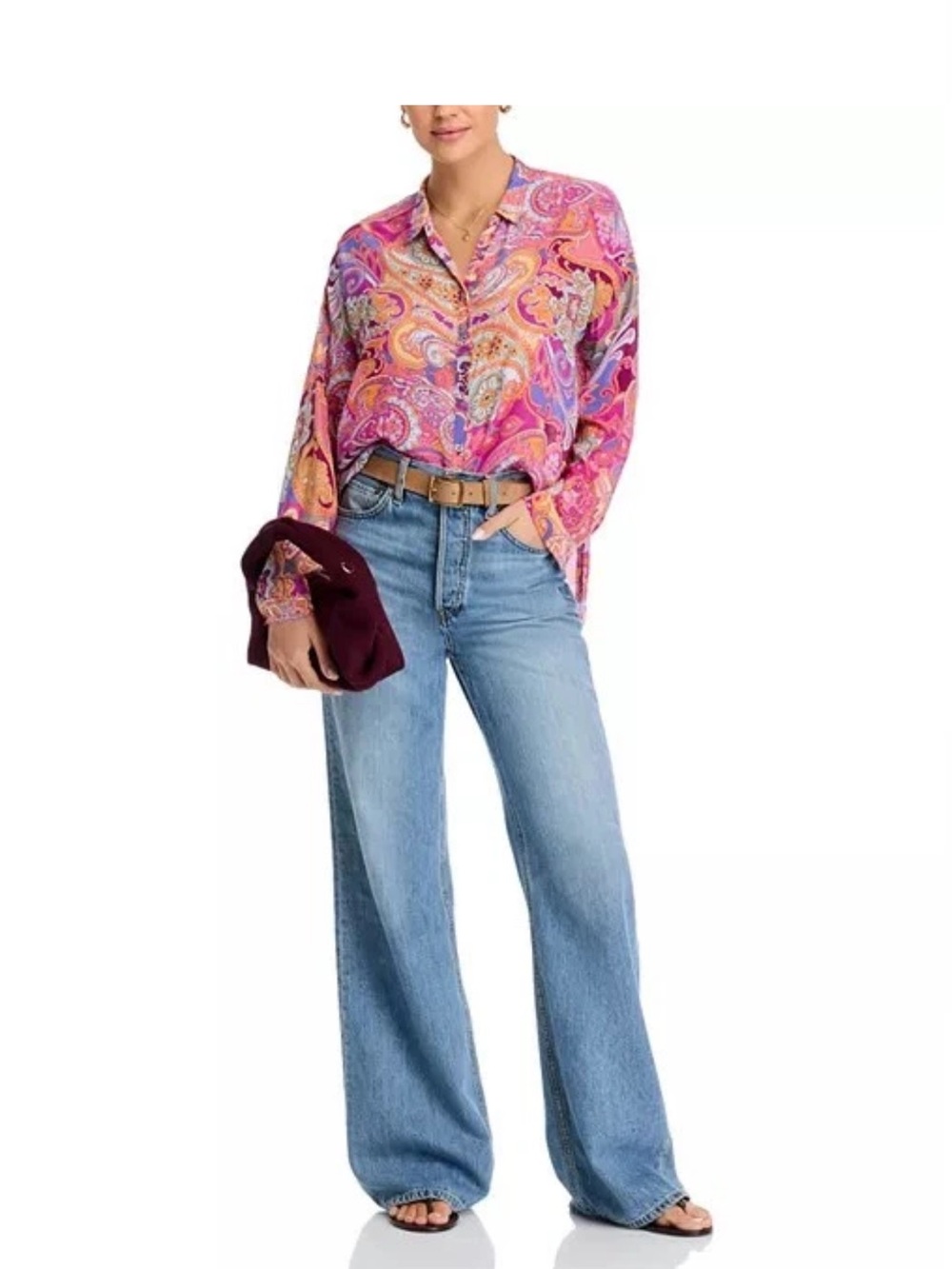 NWT❤️Johnny Was❤️ Sz MED The Audrey Oversized Silk Blouse